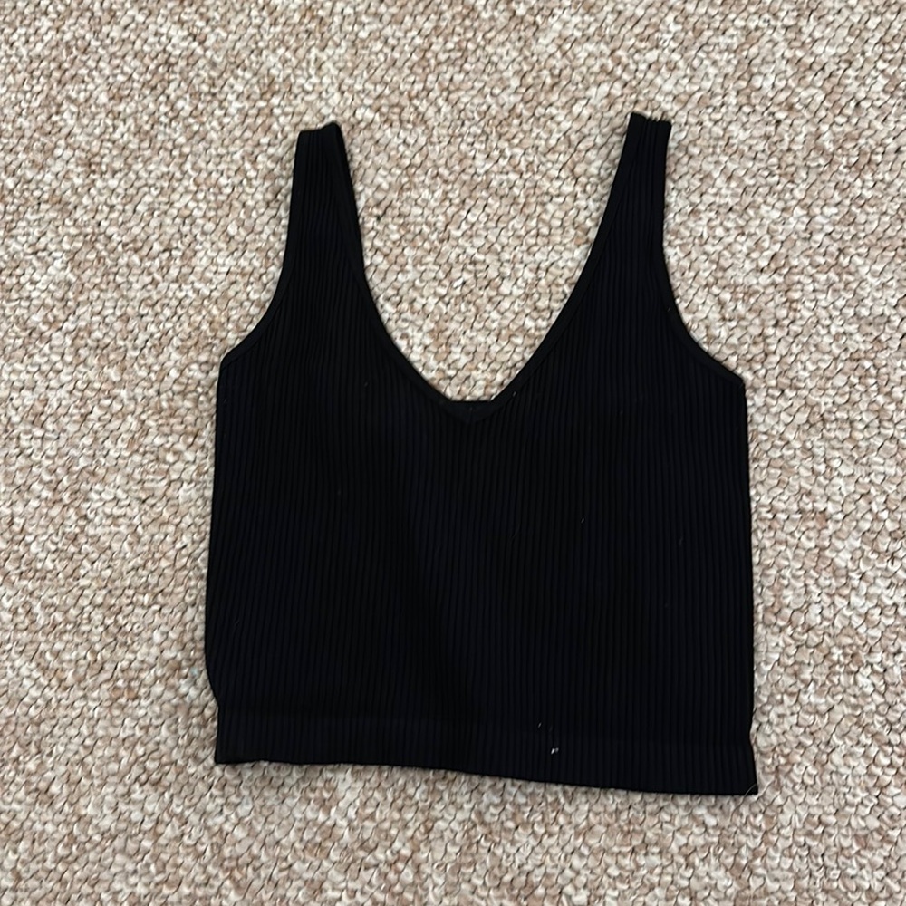 black ribbed tank